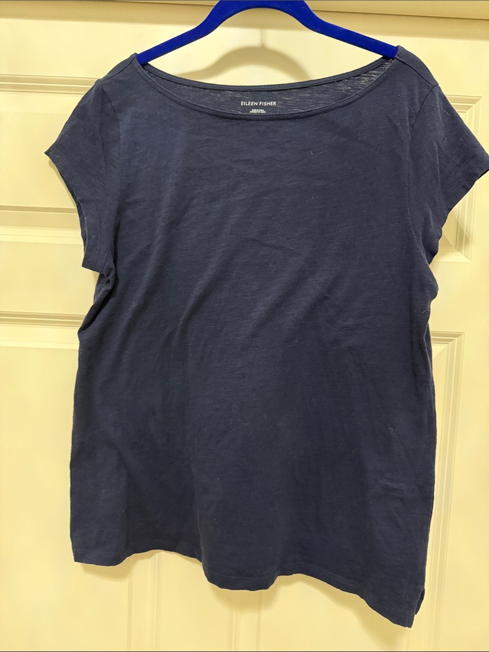 Eileen Fisher Deep Navy Short Sleeve Crewneck Tee